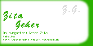 zita geher business card